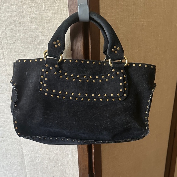 CELINE Black Studded suede  Handbag - Picture 2 of 12